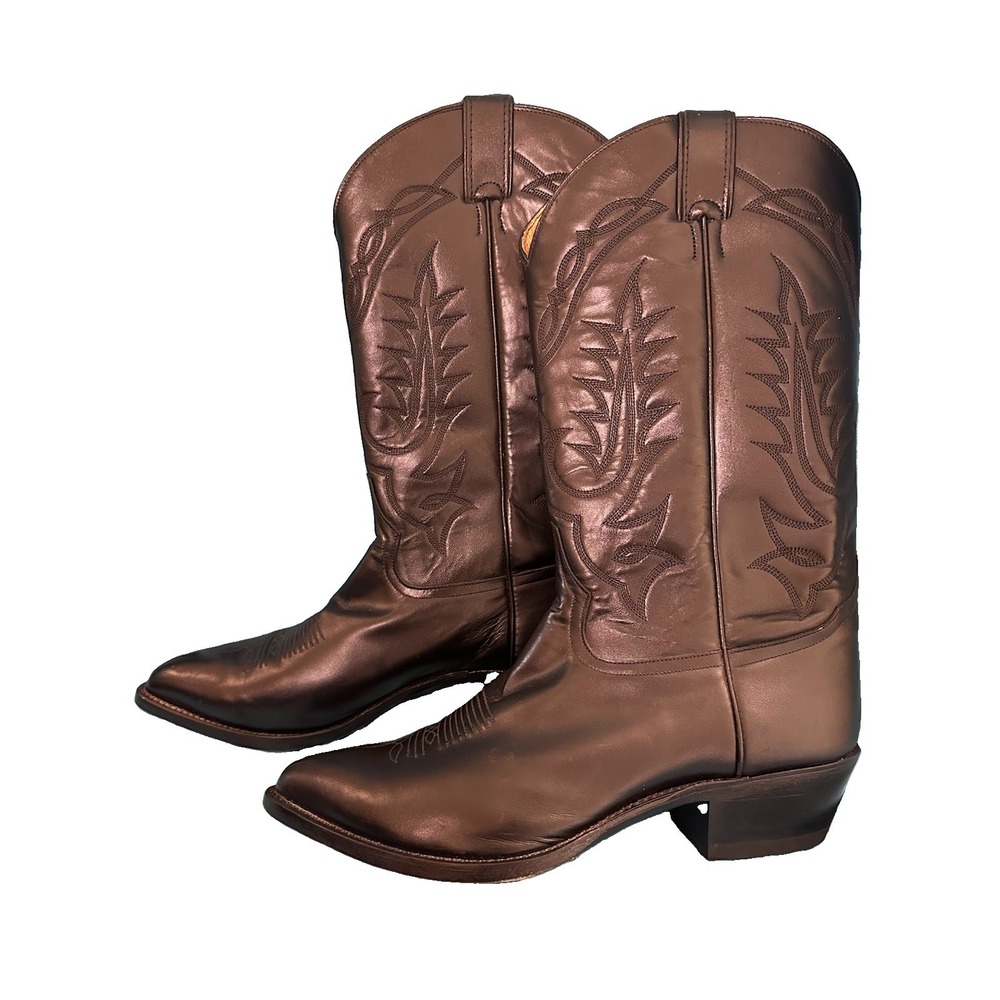 Tony Lama Men's 10.5EE Black Leather Cowboy Boots 89712 Western Made In Mexico